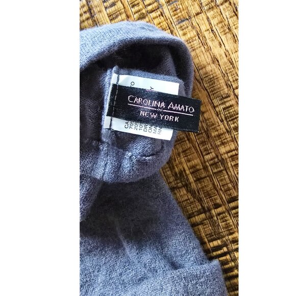 Saks 5th Avenue Carolina Amato Medium Gray Wool Long Fingerless Gloves OSFM - Picture 3 of 4